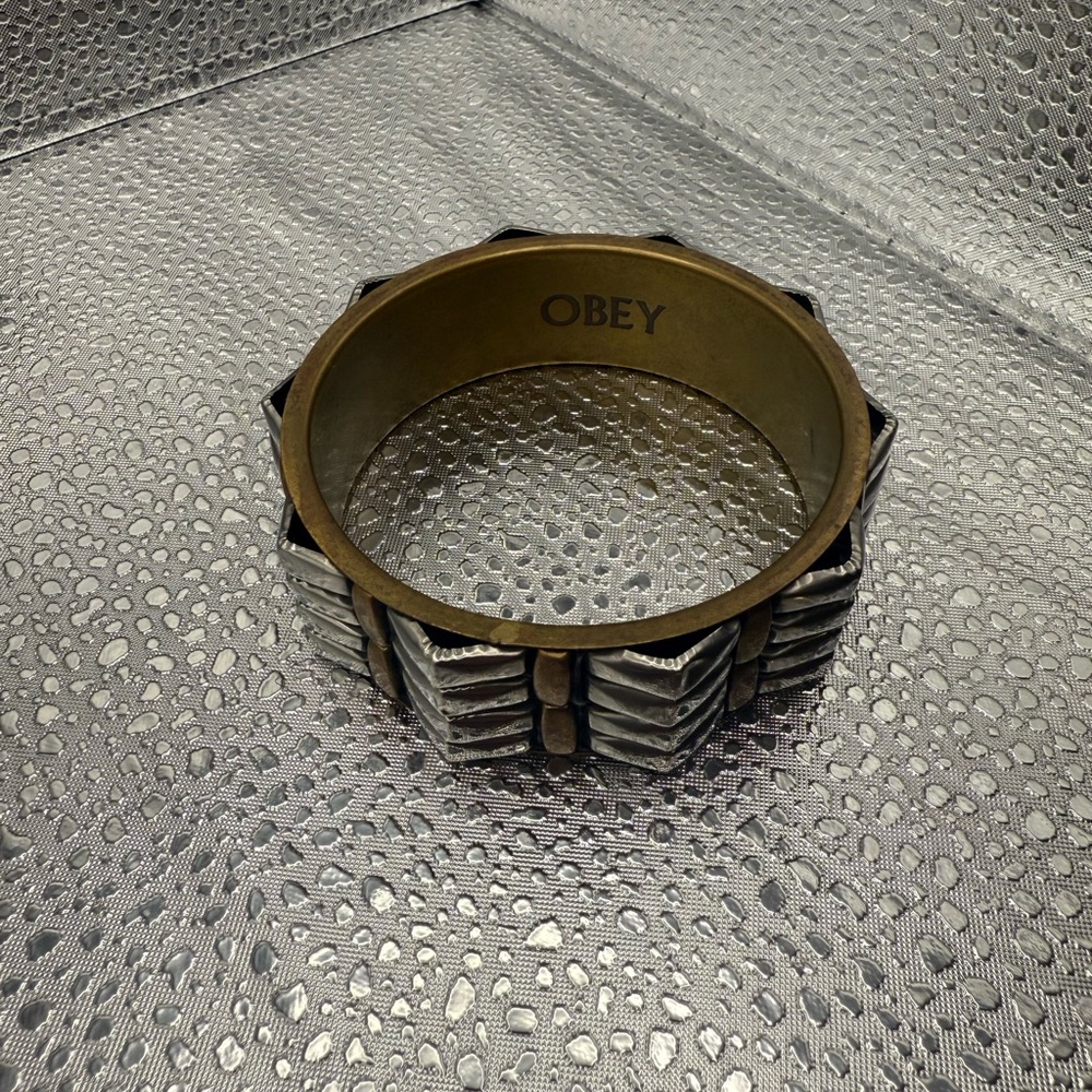 Obey Bold Silver and Gold Bracelet